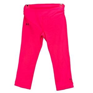 Under Armour Womens Heat Gear Capri Pants Sz Small Pink Stretch Yoga Activewear